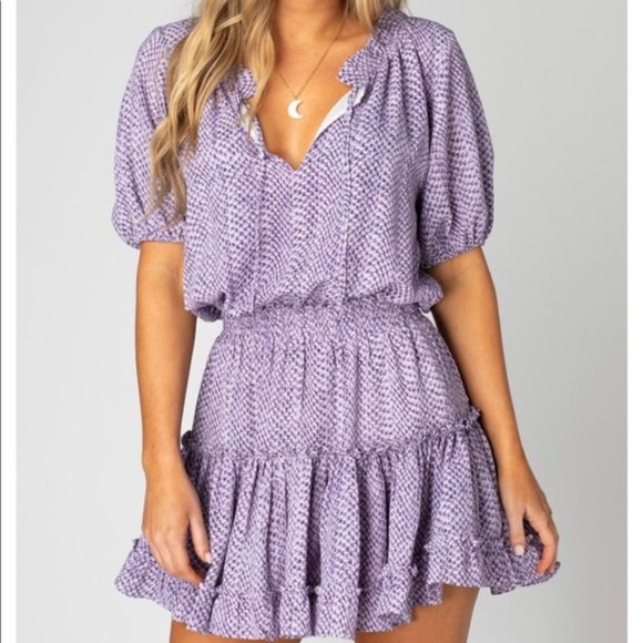 BuddyLove Ray Elastic Waist Mini Dress- Iris - Picture 1 of 5
